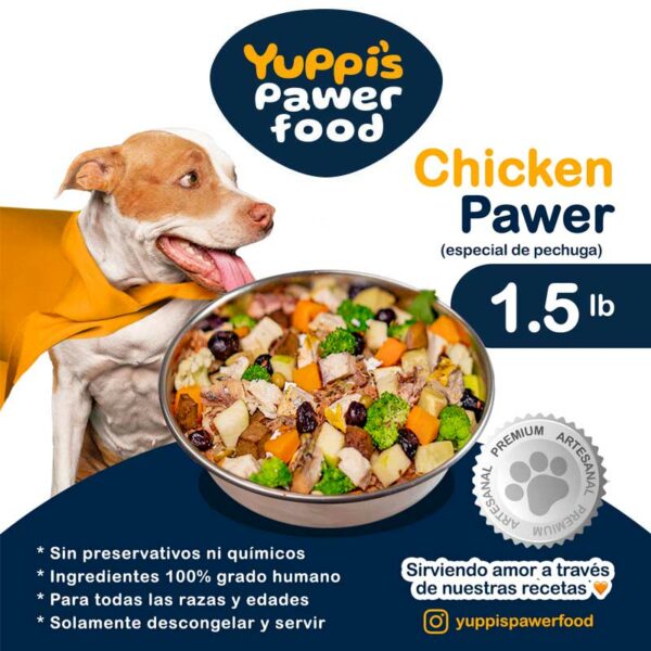 Alimento para Perros Natural Yuppi's Chicken Pawer, 1.5 lbs