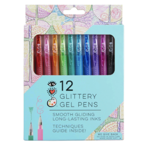 Lapiceros de Gel con Escarchas (12 colores) iHeartArt