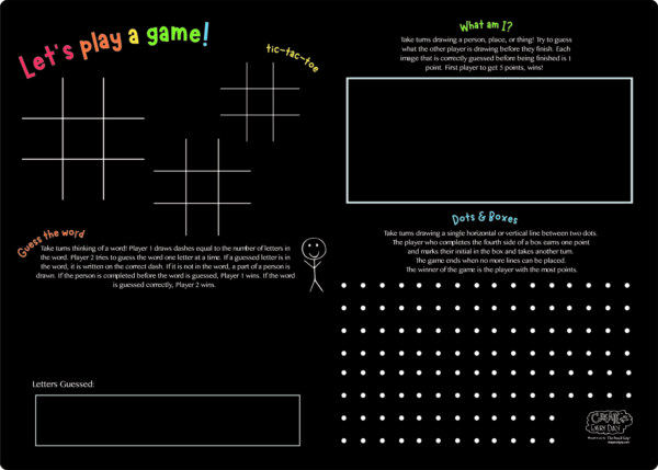 DESIGNS FOR JOE 3 Pizarra de Actividades de Juegos Reutilizable The Pencil Grip