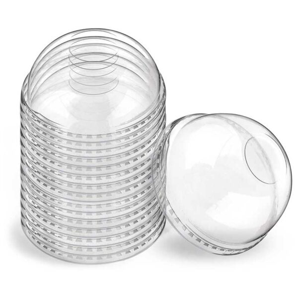 Tapas Domo Transparente Plastifar para Vaso Plástico 12-16 oz sin Abertura (100 uds)
