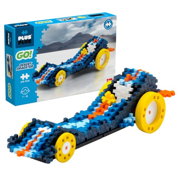 Juego de Construcción Modelo Go! Carro Dragster del Desierto (275 Piezas) Plus-Plus