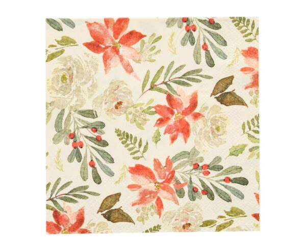 Servilletas de Cóctel con Motivo "Winter Blossom" (26 uds)