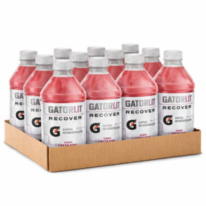 Hidratante Gatorlit Recover con Eletrolitos - Sabor Kiwi y Fresa, 12 uds, 20.9 oz