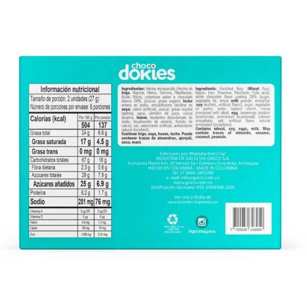 Galletas Greco Choco Dokies, 5.7 oz