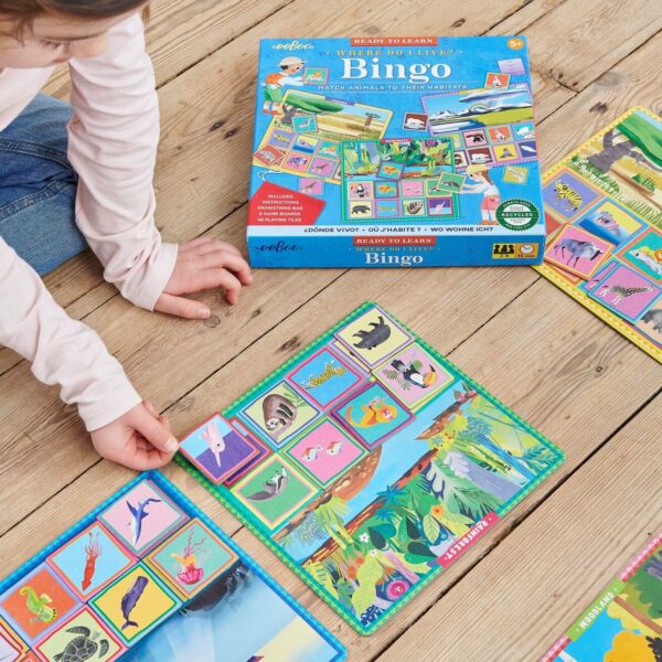 Juego de Bingo "Dónde Vivo?" eeBoo