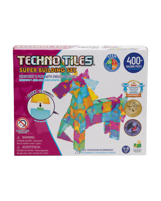 marshalls Juego de Construcción Techno Tiles Super Set (400 Piezas Colores Pasteles) The Learning Journey