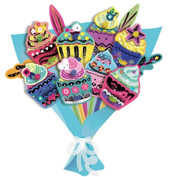 Scratch Art Cupcake Bouquet 2 Kit de Arte de Raspar Modelo Ramo de Cupcakes Avenir