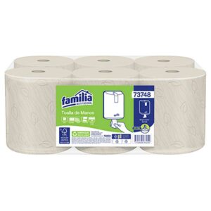 Papel-Toalla-Familia-Natural-Flujo-Central-120-m-(6-uds)-Front Papel Toalla Familia Natural Flujo Central 120 m (6 uds)