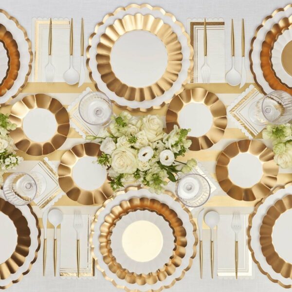 Servilletas de cóctel con Motivo "Gold & White" (20 uds)