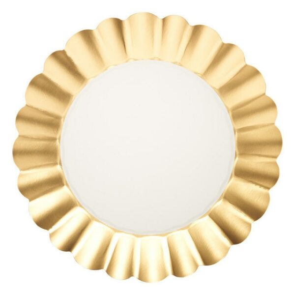 Platos Desechables Grandes con Motivo "Gold & White" de 10" (8 uds)