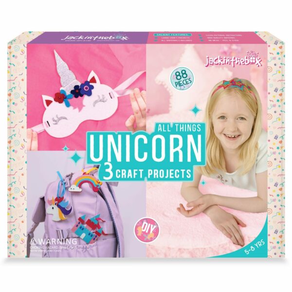 Caja de Manualidades DIY 3 en 1 con Motivo "Unicornios" Jack in the Box
