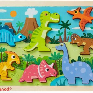 Rompecabezas de Madera Motivo Dinosaurios Janod (7 Piezas)