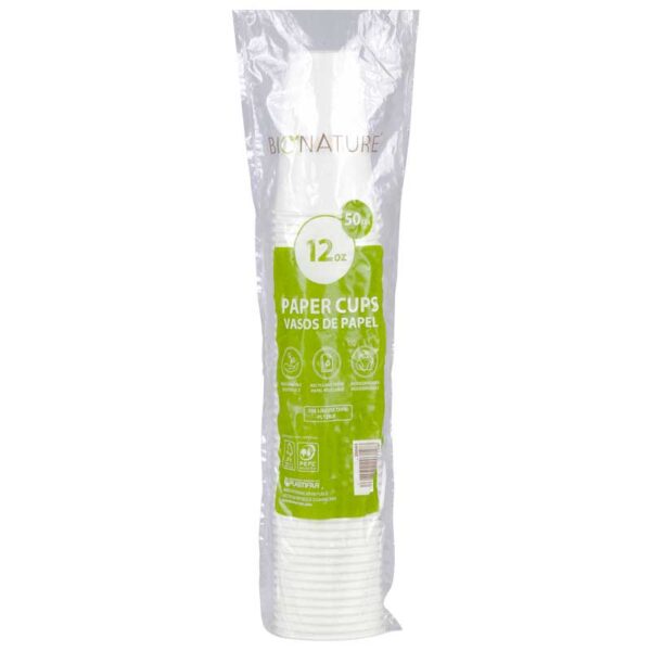 Vaso de Papel Desechable PHC12-W Bionature 12 oz (50 uds)