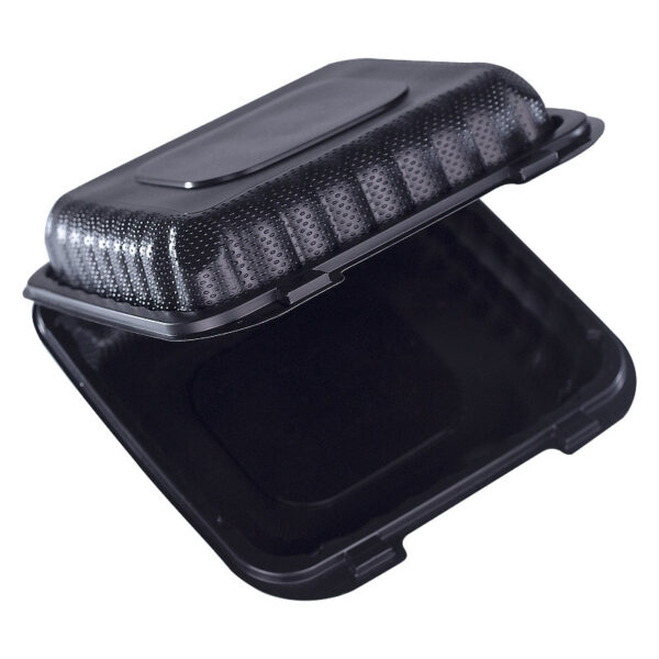 Bandeja Doble 8 × 8 MFPP Negra MF240 Bionature sin División 50 uds Front2 Bandeja Doble 8" × 8" MFPP Negra MF240 Bionature sin División 50 uds