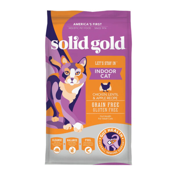 Alimento Seco para Gatos Solid Gold Let’s Stay In Pollo Lentejas y Manzana GF, 6 lbs