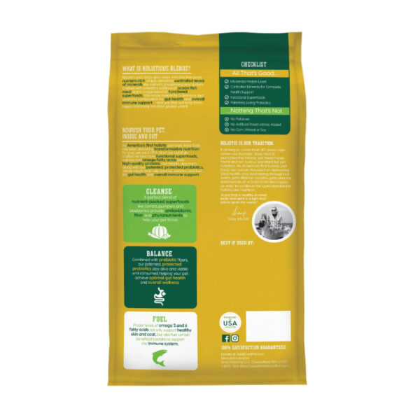 Alimento Seco para perros Solid Gold Holistique Blendz Harina de avena cebada perlada y pescado, 24 lbs Back Alimento Seco para Perros Solid Gold Holistique Blendz Harina de Avena Cebada Perlada y Pescado, 24 lbs