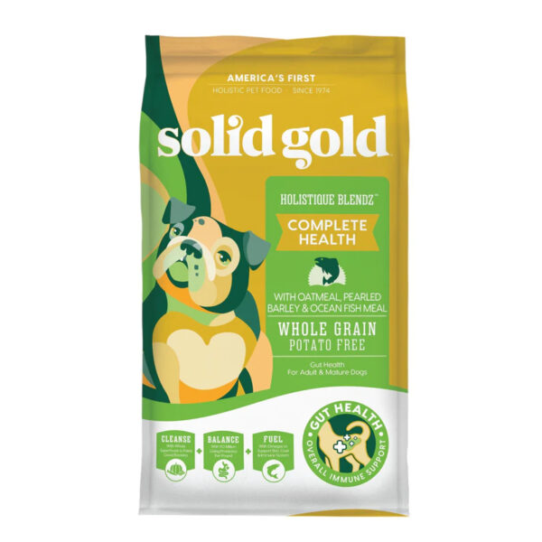 Alimento Seco para perros Solid Gold Holistique Blendz Harina de avena cebada perlada y pescado, 24 lbs Front Alimento Seco para Perros Solid Gold Holistique Blendz Harina de Avena Cebada Perlada y Pescado, 24 lbs
