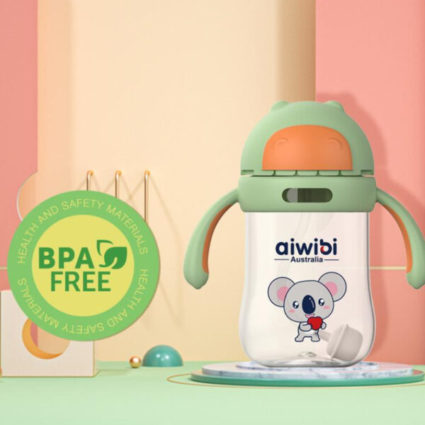 BPA - Safety Materals front Biberón con Peso para Bebés Aiwibi, 240 ml