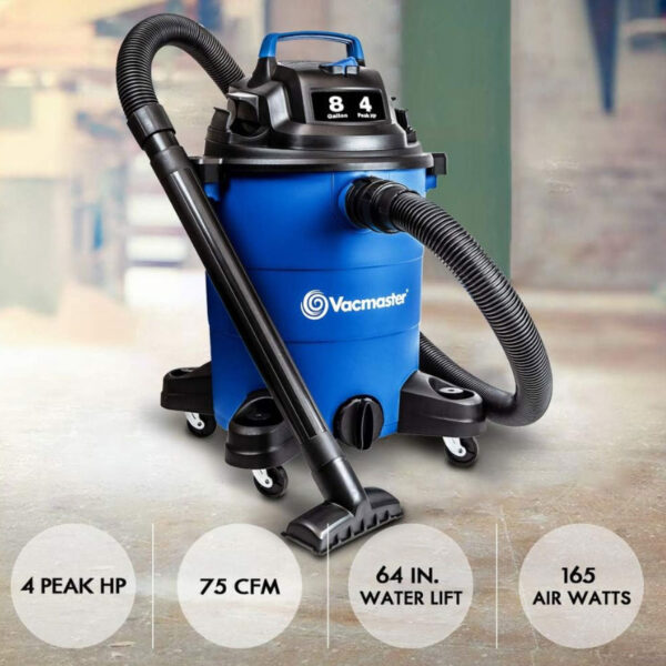 Aspiradora Vacmaster de 4 HP para Seco y Mojado 8 Galones