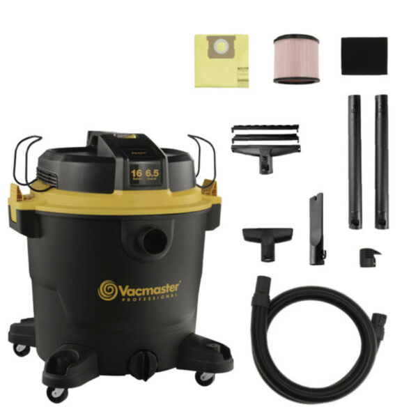 Aspiradora Vacmaster de 6.5 HP para Seco y Mojado 16 Galones (Gallery Image) Aspiradora Vacmaster de 6.5 HP para Seco y Mojado 16 Galones
