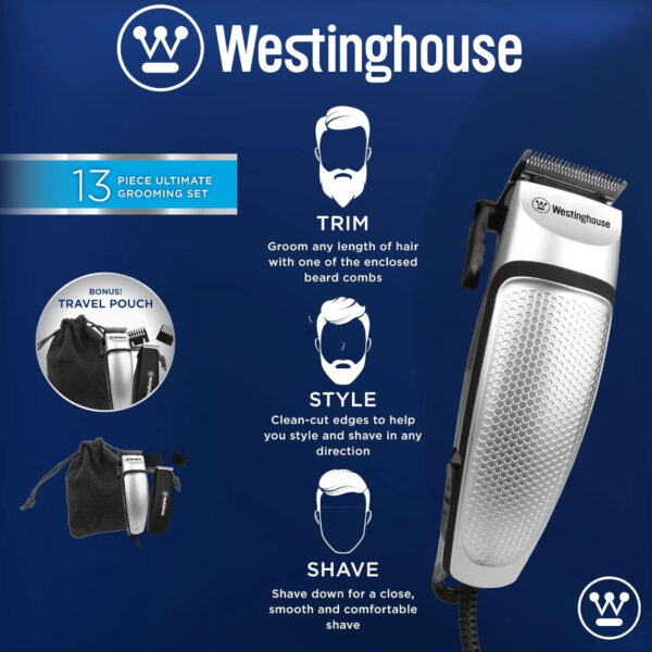Set Maquina Cortadora de Pelo con 13 Piezas Westinghouse