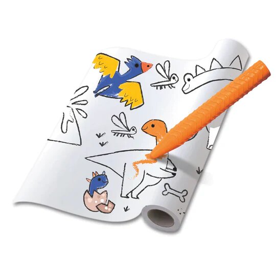 Kit de Rollo para Colorear con 12 Crayones de Colores Motivo Dino Haku Yoka