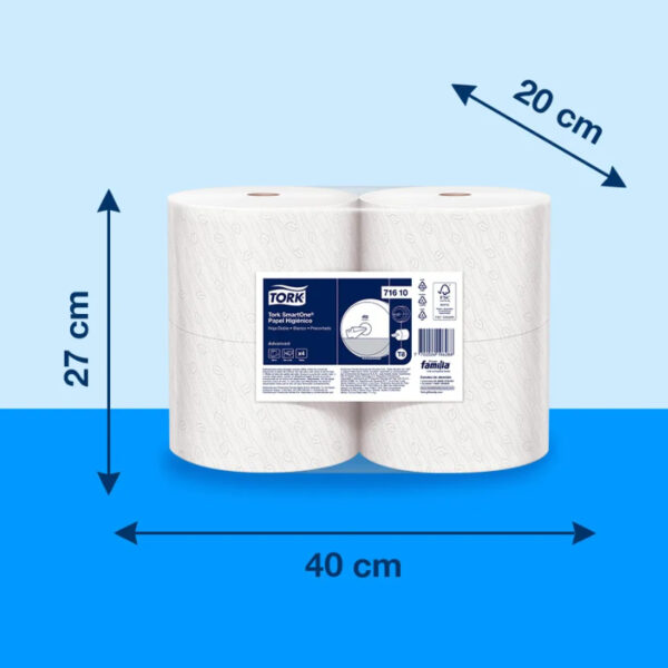 Papel Higiénico Tork SmartOne Precortado - 200 m, 4 uds