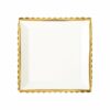 Platos Cuadrados Blancos con Borde Laminado Dorado 12" My Minds Eye (8uds)