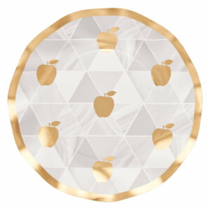 Platos Desechables Para Ensaladas y Postres con Motivo "Golden Apple" de 8" (8 uds)