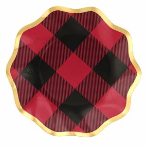 Tazones Desechables para Aperitivos y Postres con Motivo "Holiday Buffalo" de 6.5" (8 uds)