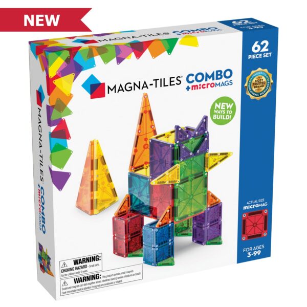 Combo-62-Piece-Set Juego de Mosaicos Magnéticos Combo MicroMAGS Magna Tiles (62 Piezas)
