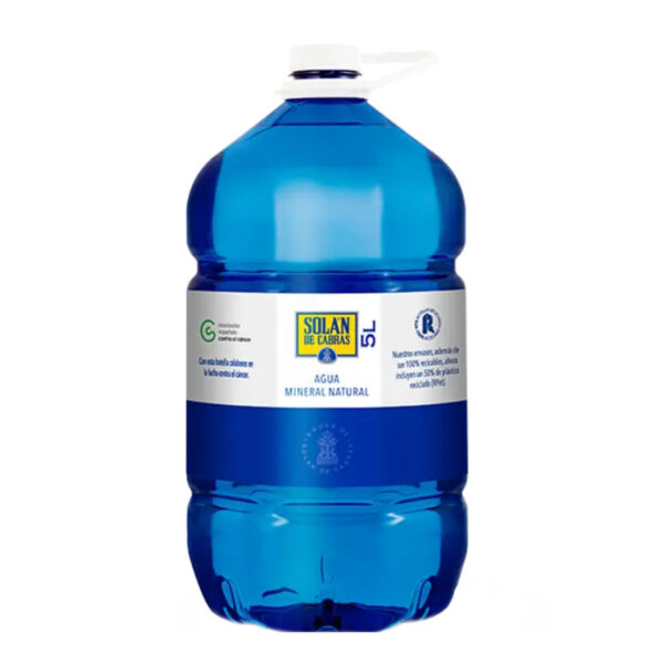 Agua Mineral Solán de Cabras - Botella Plástica, 5 L Agua Mineral Solán de Cabras