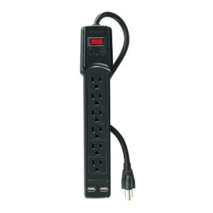 Regleta Volteck 6 Salidas 2 Puertos USB