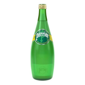 Agua Mineral Perrier Natural con Gas - Botella Cristal, 750 ml