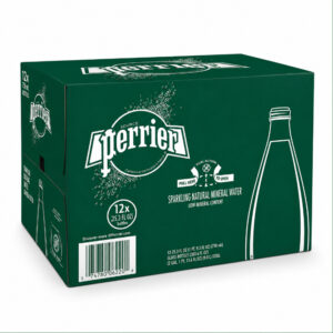 Agua Mineral Perrier Natural con Gas - Botella Cristal, 750 ml, 12 uds