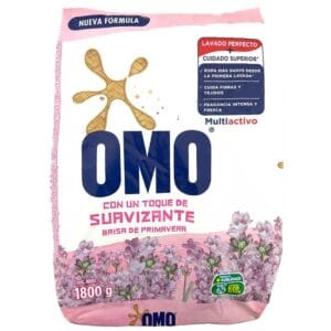 Detergente OMO Multiactivo con Toque de Suavizante Brisa de Primavera, 1800 g