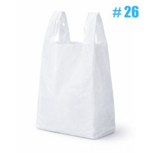 Fundas Plásticas Blancas Tshirt #26 (100 uds)