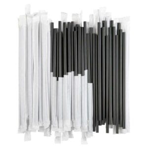 Sorbetes Plásticos Negros Envueltos 7.75", (500 uds)