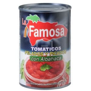 Tomaticos Pelados con albahaca La Famosa 15 oz