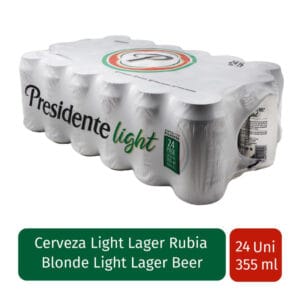 Cerveza Presidente Light Lata, 12 oz Caja (24 uds)