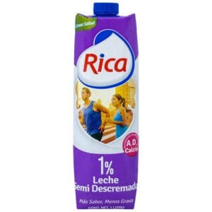 Leche Semidescremada Rica 1% Grasa, 1 L