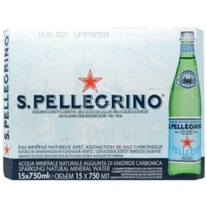 Agua Mineral Natural con Gas San Pellegrino, 750 ml Caja (15 uds)