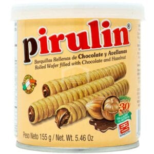 Barquillas Pirulin Rellenas de Chocolate y Avellanas, 155 g
