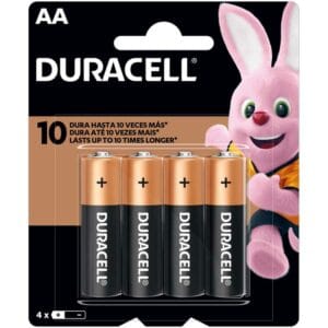 Batería Alcalinas Duracell AA, 4 uds