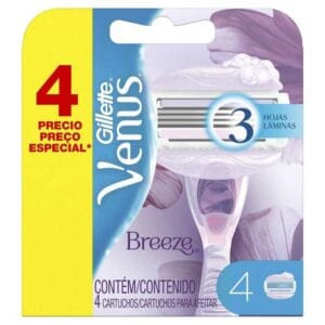 Cartuchos de Repuesto para Afeitadora Gillette Venus Breeze (4 ud)