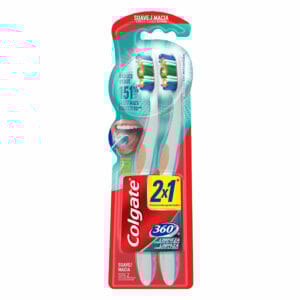 Cepillo Dental Colgate 360° Cerdas suave, 2 uds