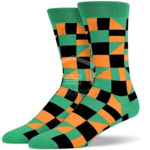 Medias Soxy Green Orange Square Triangle