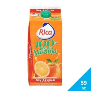 Jugo Naranja 100% Rica Sin Azúcar, 59 oz