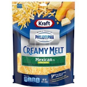 Queso Kraft Rallado Cuatro Quesos Estilo Mexicano con Toque de Philadelphia, 8 oz