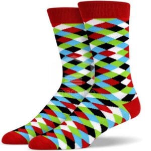 Medias Soxy Red Blue Green White Small Diamond